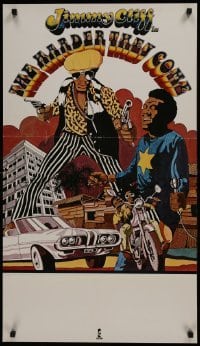 2z267 HARDER THEY COME 20x35 music poster 1973 Jimmy Cliff, Jamaican reggae music crime thriller!