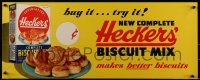 2z136 HECKERS BISCUIT MIX 11x28 advertising poster 1950s buy it and try it to make better biscuits!
