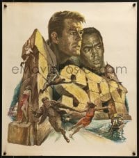 2z179 I SPY tv poster 1966 Gustav Rehberger art of Robert Culp, Cosby!