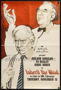 2z180 INHERIT THE WIND tv poster 1965 Melvyn Douglas as Henry Drummond, Ed Begley, Marak art!