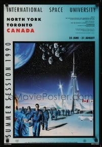 2z720 INTERNATIONAL SPACE UNIVERSITY 18x26 Canadian special poster 1990 ISU, France, cool artwork!