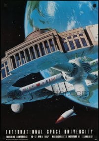2z722 INTERNATIONAL SPACE UNIVERSITY 18x26 special poster 1987 ISU, France, cool artwork!