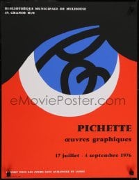 2z338 JAMES PICHETTE 20x26 French museum/art exhibition 1976 at Mulhouse, cool artwork!