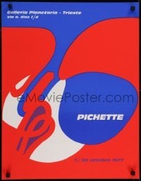 2z339 JAMES PICHETTE 20x26 French museum/art exhibition 1977 at Trieste Italy, cool artwork!