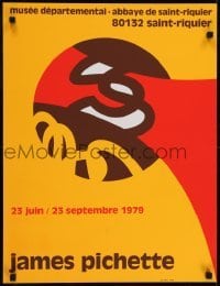 2z342 JAMES PICHETTE 20x26 French museum/art exhibition 1979 Saint-Riquier, cool artwork!