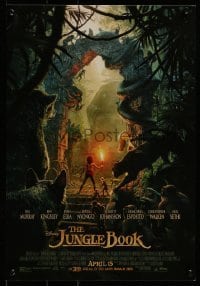 2z951 JUNGLE BOOK advance mini poster 2016 great image of Mowgli with Shere Khan and Kaa!
