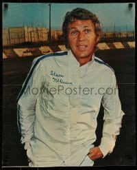 2z735 LE MANS 20x24 special poster 1971 best close up of race car driver Steve McQueen on track!