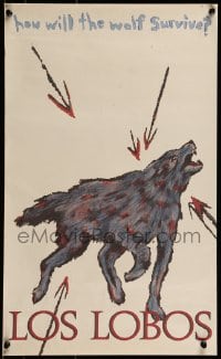2z273 LOS LOBOS 14x23 music poster 1984 art of canine and arrows, How Will the Wolf Survive?
