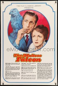 2z748 MALTESE FALCON BOOK 29x42 special poster 1974 book adaptation, art of Bogart & Astor by Melo