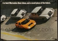 2z143 MERCEDES-BENZ 2-sided 17x23 German advertising poster 1970s cars of racetrack!