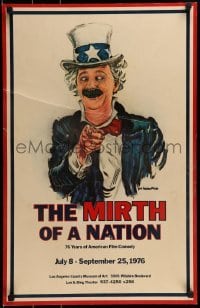 2z118 MIRTH OF A NATION 18x28 film festival poster 1976 wacky Ben Turpin, I Want You by Flagg!