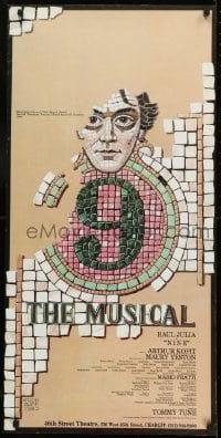 2z049 NINE 19x39 stage poster 1982 Raul Julia, cool mosaic art, Tony Award winning Broadway musical!