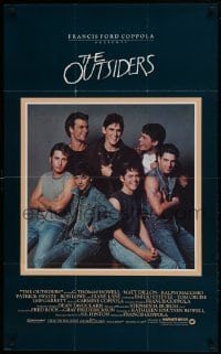 2z774 OUTSIDERS 25x40 special poster 1982 Coppola, S.E. Hinton, Howell, Dillon, Macchio, Swayze!