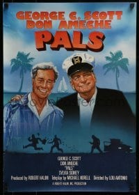 2z186 PALS tv poster 1987 cool gangster crime artwork of George C. Scott and Don Ameche!