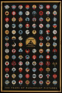 2z776 PARAMOUNT #3150/3500 24x36 special poster 2012 100th Anniversary, logos of their famous films!