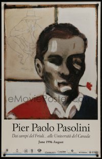 2z371 PIER PAOLO PASOLINI 25x39 Italian museum/art exhibition 1996 self portrait by the artist!