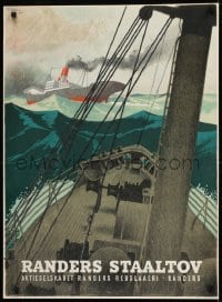 2z151 RANDERS REB 25x34 Danish advertising poster 1945 great art of ships at sea by Thelander!