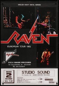 2z284 RAVEN 27x40 Italian music poster 1982 European Tour, cool images of the group on stage!