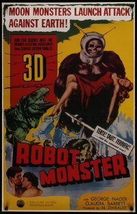 2z188 ROBOT MONSTER tv poster R1981 3-D, the worst movie ever, great wacky art!