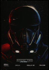 2z962 ROGUE ONE #1158/2000 mini poster 2016 A Star Wars Story, incredible art of Stormtrooper!