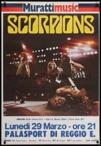 2z290 SCORPIONS 27x40 Italian music poster 1982 European Tour, cool image of the group on stage!