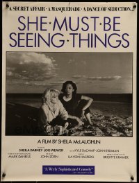 2z806 SHE MUST BE SEEING THINGS 18x24 special poster 1987 affair, masquerade, dance of seduction!
