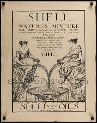 2z153 SHELL OIL COMPANY 20x25 English advertising poster 1923 Sullivan art, nature's mixture!