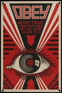 2z096 SHEPARD FAIREY signed 24x36 offset edition art print 2009 by artist, Never Trust Your Own Eyes