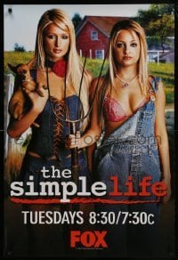 2z190 SIMPLE LIFE tv poster 2003 Paris Hilton & Nicole Richie in overalls!