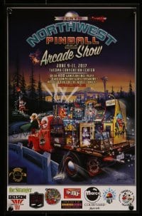 2z836 TENTH NORTHWEST PINBALL & ARCADE SHOW 11x17 special poster 2017 cool art by John Youssi!