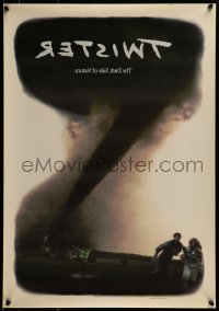 2z843 TWISTER 19x27 static cling poster 1996 storm chasers Bill Paxton & Helen Hunt, different!