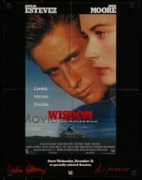 2z970 WISDOM mini poster 1986 Demi Moore & Emilio Estevez are in love & rob banks!