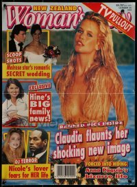 2z855 WOMAN'S DAY 16x21 New Zealand special poster 1995 Claudia Schiffer flaunting new image!