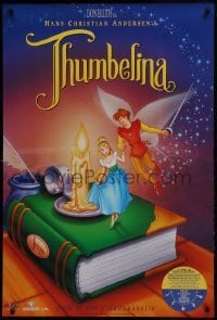 2z916 THUMBELINA 27x40 video poster 1994 Don Bluth animation, artwork of fantasy characters!