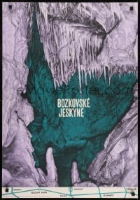 2z200 BOZKOVSKE JESKYNE 23x33 Czech travel poster 1968 Bozkov's dolomite caves, cool formations!