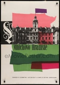 2z214 MNICHOVO HRADISTE 23x33 Czech travel poster 1950s art of the Mnichovo Hradiste Castle!