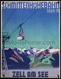 2z228 SCHMITTENHOHEBAHN 25x32 Austrian travel poster 1950s art of a lift over a mountain valley!
