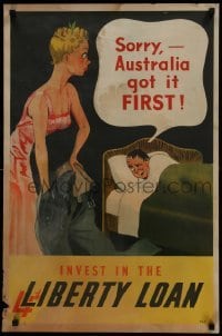 2z059 INVEST IN THE 4TH LIBERTY LOAN 20x30 Australian WWII war poster 1940s Australia got it first!