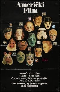 2z102 AMERICKI FILM Yugoslavian 22x34 1985 masks of several famous characters from U.S. movies!