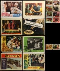 3a115 LOT OF 18 LOBBY CARDS 1950s-1960s great scenes from a variety of different movies!