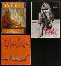 3a366 LOT OF 3 BRIGITTE BARDOT HARDCOVER COFFEE TABLE BOOKS 1970s-2010s filled with sexy images!