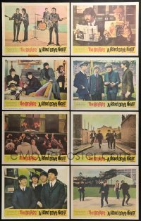 3a153 LOT OF 8 HARD DAY'S NIGHT REPRO LOBBY CARDS 1980s great scenes from the original set!