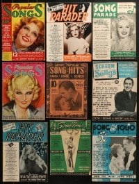 3a279 LOT OF 9 SONG MAGAZINES 1930s-1940s all have movie stars pictured on the covers!