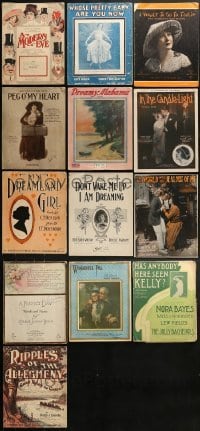 3a171 LOT OF 13 10.5 X 13.75 SHEET MUSIC 1910s great songs from a variety of different movies!