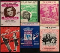 3a178 LOT OF 6 JUDY GARLAND SHEET MUSIC 1940s-1960s great songs from a variety of her movies!