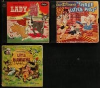 3a150 LOT OF 3 DISNEY RECORD BOOKS 1940s-1960s Lady and the Tramp, 3 Little Pigs, Little Hiawatha