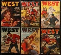3a301 LOT OF 6 WEST PULP MAGAZINES WITH ZORRO STORIES 1940s-1950s cool cowboy art on the covers!
