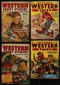 3a327 LOT OF 4 WESTERN SHORT STORIES AND FIFTEEN WESTERN TALES PULP MAGAZINES 1940s cowboy art!