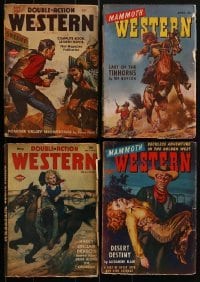3a335 LOT OF 4 DOUBLE-ACTION WESTERN AND MAMMOTH WESTERN PULP MAGAZINES 1940s cool cowboy art!
