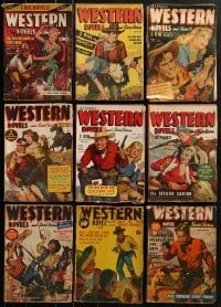 3a276 LOT OF 9 WESTERN NOVELS & SHORT STORIES PULP MAGAZINES 1940s-1950s great cowboy cover art!